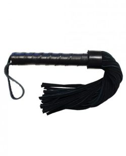 Rouge Leather Handle Short Short Suede Flogger Black main