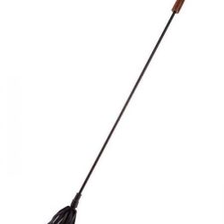 Rouge Leather Riding Crop Wooden Handle Black main