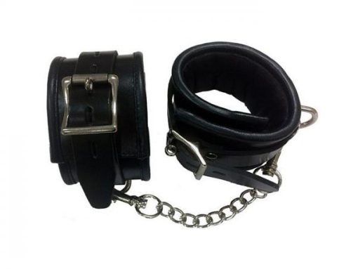 Rouge Padded Leather Wrist Cuffs Black second