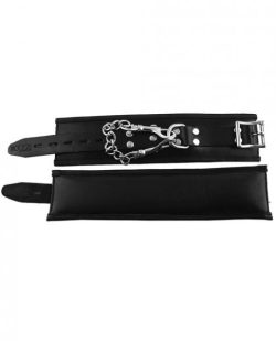 Rouge Padded Leather Wrist Cuffs Black main