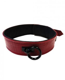 Rouge Plain Leather Collar Burgundy Red main