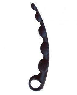 S-Curved Silicone Anal Beads Black main