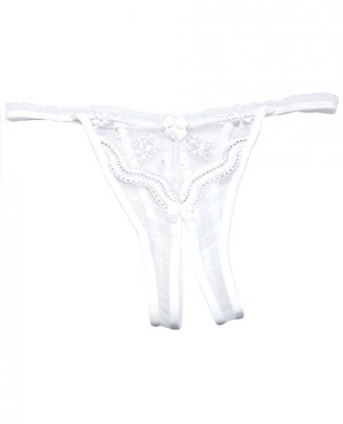 Scalloped Embroidery Crotchless Panty White O/S main