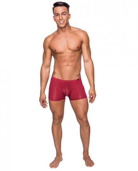 Seamless sleek shorts sheer pouch red medium main