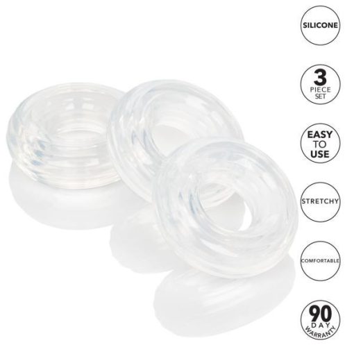 Set Of 3 Silicone Stacker Rings Clear second