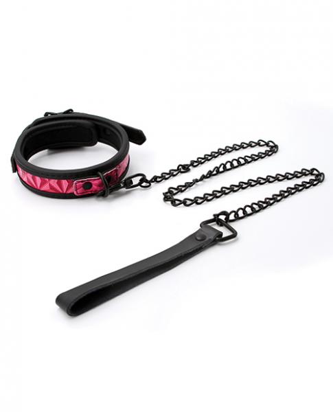 Sinful 1 inch collar & leash pink main