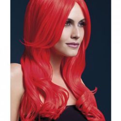 Smiffy Fever Wig Khloe Red 26 inches Long Wave Center Part main