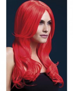 Smiffy Fever Wig Khloe Red 26 inches Long Wave Center Part main