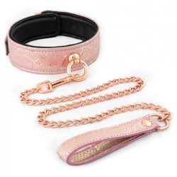 Spartacus Microfiber Collar & Leash Leather Lining Pink main