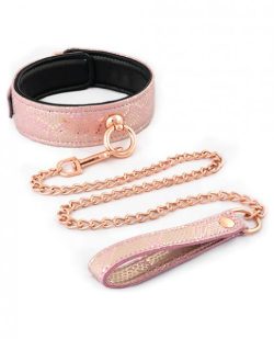 Spartacus Microfiber Collar & Leash Leather Lining Pink main