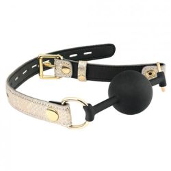 Spartacus Silicone Gag Leather Lining White Snakeskin Microfiber main
