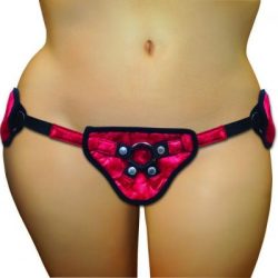 Sportsheets Plus Size Lace Satin Strap On Harness Red main