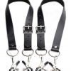 Spread Labia Spreader Straps with Clamps Black main