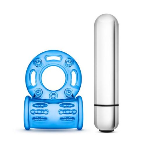 Stay hard 10 function bull ring blue vibrating second