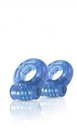 Stay hard vibrating cock rings 2 pack blue second