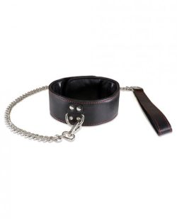 Sultra Lambskin 2 inches Collar With 24 inches Chain Black main