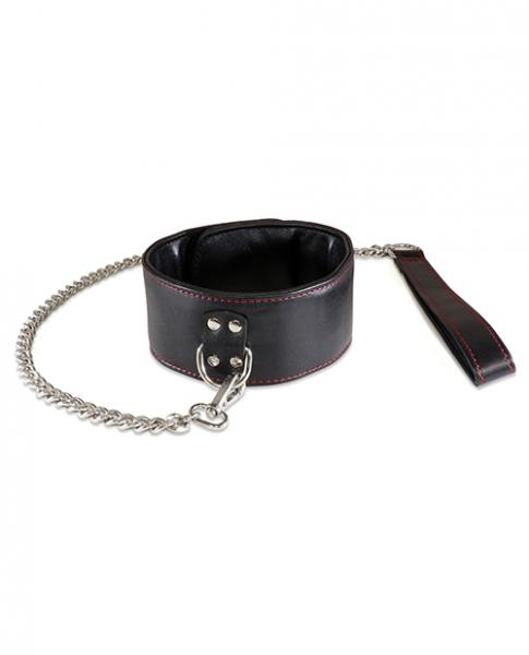 Sultra Lambskin 2.5 inches Collar With 24 inches Chain Black