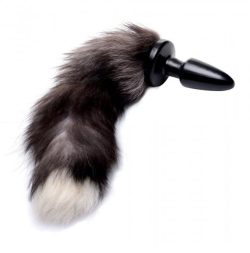 Tailz Foxy Faux Fur Anal Plug Black White main