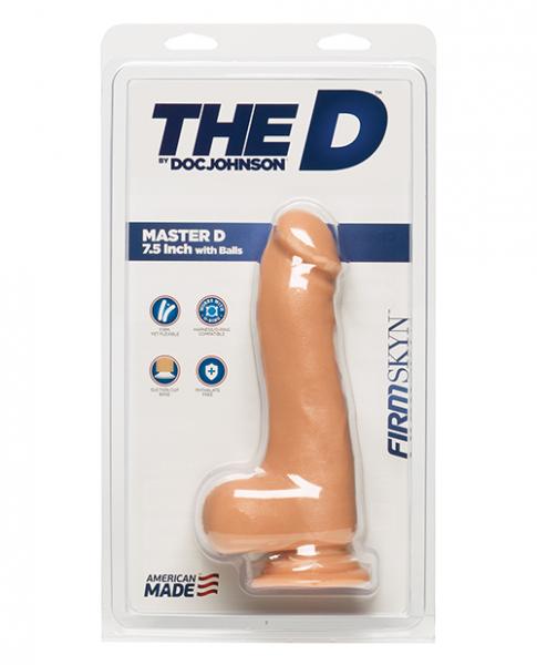 The d 7. 5 inches master d with balls firmskyn beige dildo second