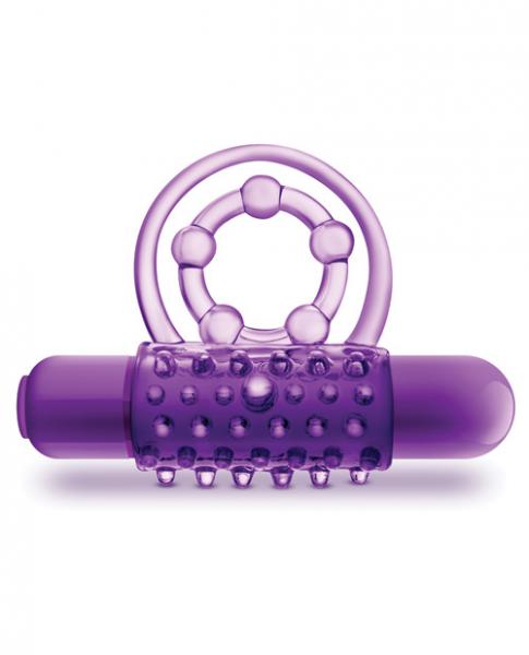 The player vibrating double strap cock ring purple second