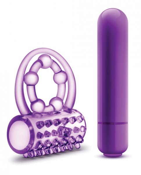 The player vibrating double strap cock ring purple main
