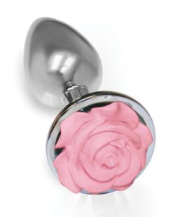 The Silver Starter Rose Floral Stainless Steel Butt Plug Pink main