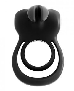 Thunder Rechargeable Vibrating Dual Cock Ring Black main