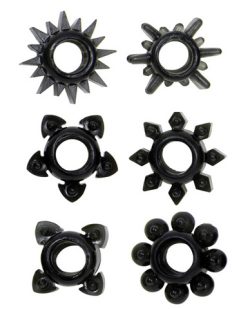 Tower Of Power C Rings 6 Pack - Black main