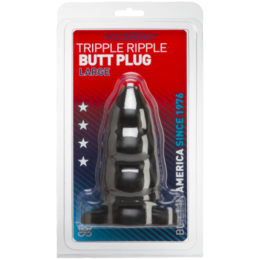 Triple ripple butt plug - large black second