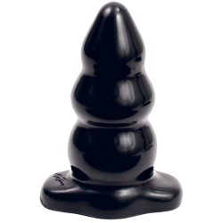 Triple ripple butt plug - large black main