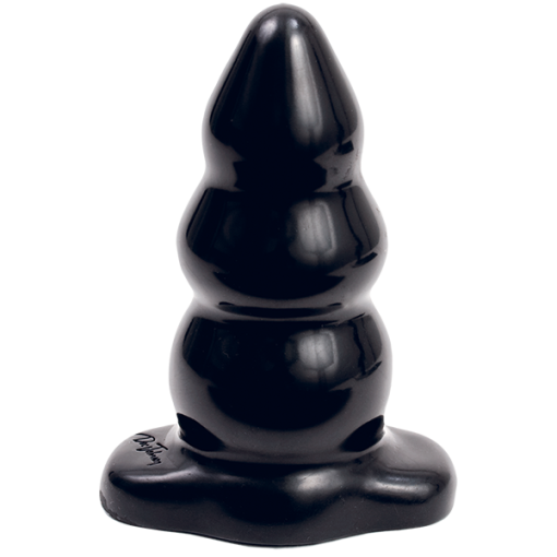 Triple ripple butt plug - large black main