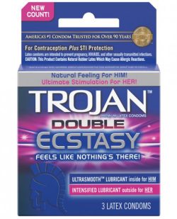 Trojan Double Ecstasy Condom - Box Of 3 main