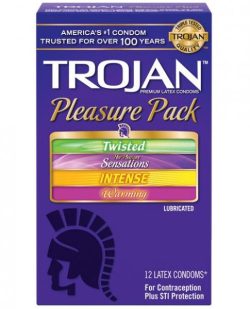 Trojan Pleasure Pack 12 Assorted Latex Condoms main