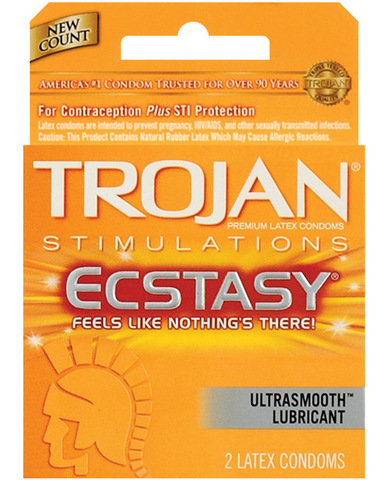Trojan Ultra Ribbed Ecstasy Lubricated Condoms 2 Packs main