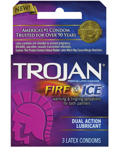 Trojan fire and ice condoms - box of 3 main