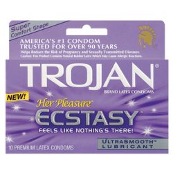 Trojan her pleasure ecstasy condoms - box of 10 main