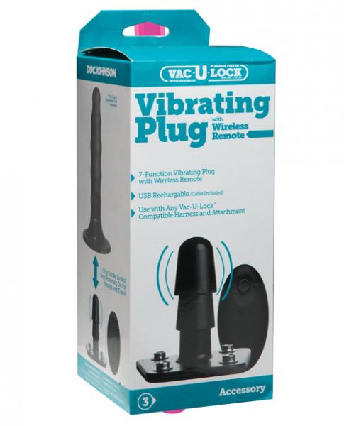 Vac-u-lock accessory vibrating plug with remote snaps black second