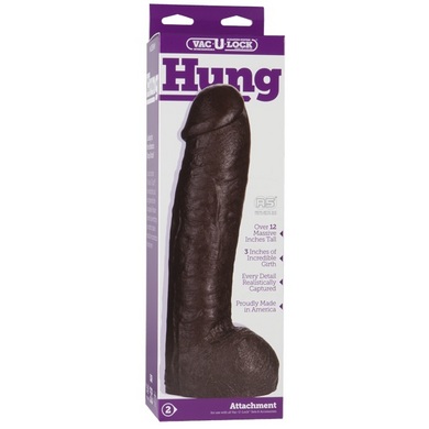 Vac u lock hung realistic dong 12 inch - brown second