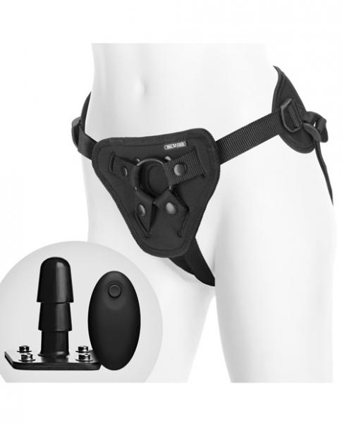 Vac-u-lock supreme harness with vibrating plug accessory main