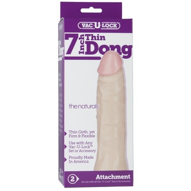 Vac-u-lock thin natural dong 7 inches beige second