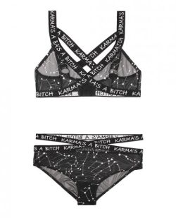 Vibes Karma's A Bitch Bralette & Cutout Panty Black M/L main