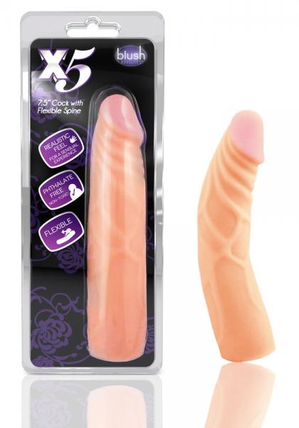 X5 7. 5 inches dildo with flexible spine beige second