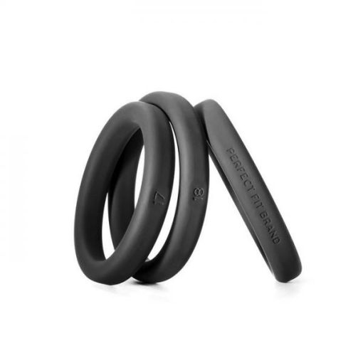 Xact-Fit Cockring 3 Ring Kit M/L Black Silicone second