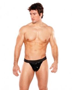 Zues wet look thong black o/s main