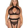 3Pc Hosiery Bodystocking Set Black Q/S Naughty Role Play Main Image