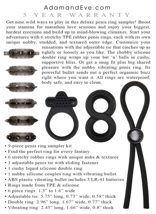 Adam & Eve Adams Deluxe Penis Ring Sampler - Image 3