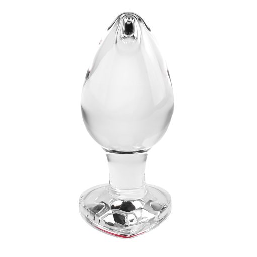 Adam & Eve Red Heart Gem Glass Plug Large - Image 4