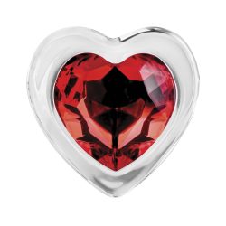 Adam & Eve Red Heart Gem Glass Plug Medium Small & Medium Butt Plugs Main Image
