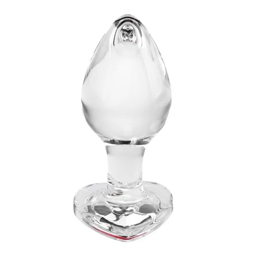 Adam & Eve Red Heart Gem Glass Plug Medium - Image 3
