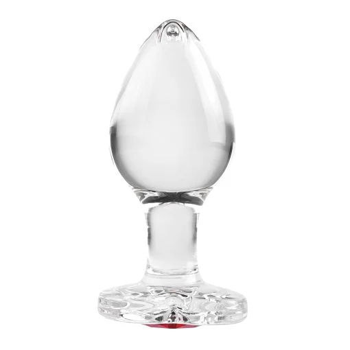 Adam & Eve Red Heart Gem Glass Plug Medium - Image 4